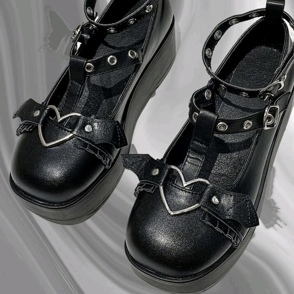 Black Platform Mary Jane Shoes